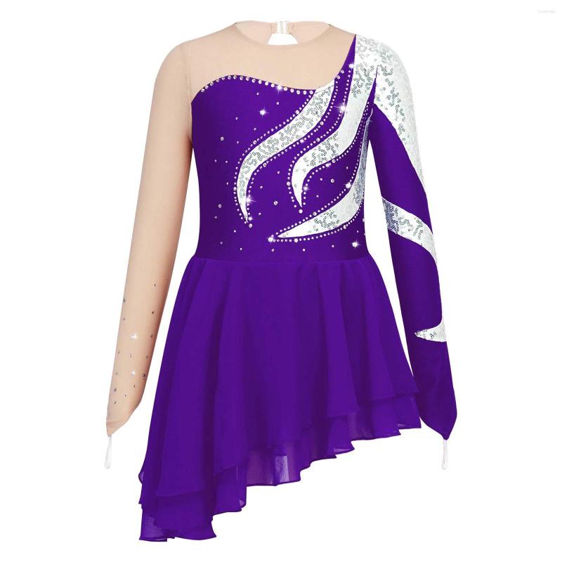 Stage Wear Kids Girls Ballet Leotard Dress Long Sleeve Gymnastics Workout Ballroom Figure Ice Skating Dance Costumes For Performance, Purple
Stage Wear Kids Girls Ballet Leotard Dress Long Sleeve Gymnastics Workout Ballroom Figure Ice Skating Dance Costumes For Performance, Purple