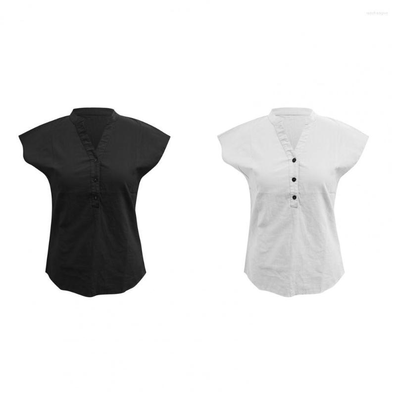 Women's Blouses Chic Women T-shirt Retro Summer Blouse Loose V Neck Quick Dry Simple, White
Women's Blouses Chic Women T-shirt Retro Summer Blouse Loose V Neck Quick Dry Simple, White