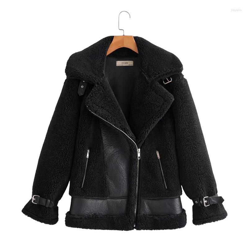 Women' Leather FMFSSOM Winter Women Thick Coats Casual Faux Fur Sheepskin Coat Female Warm Windproof Jacket MOTO Outwear, Black
Women' Leather FMFSSOM Winter Women Thick Coats Casual Faux Fur Sheepskin Coat Female Warm Windproof Jacket MOTO Outwear, Black