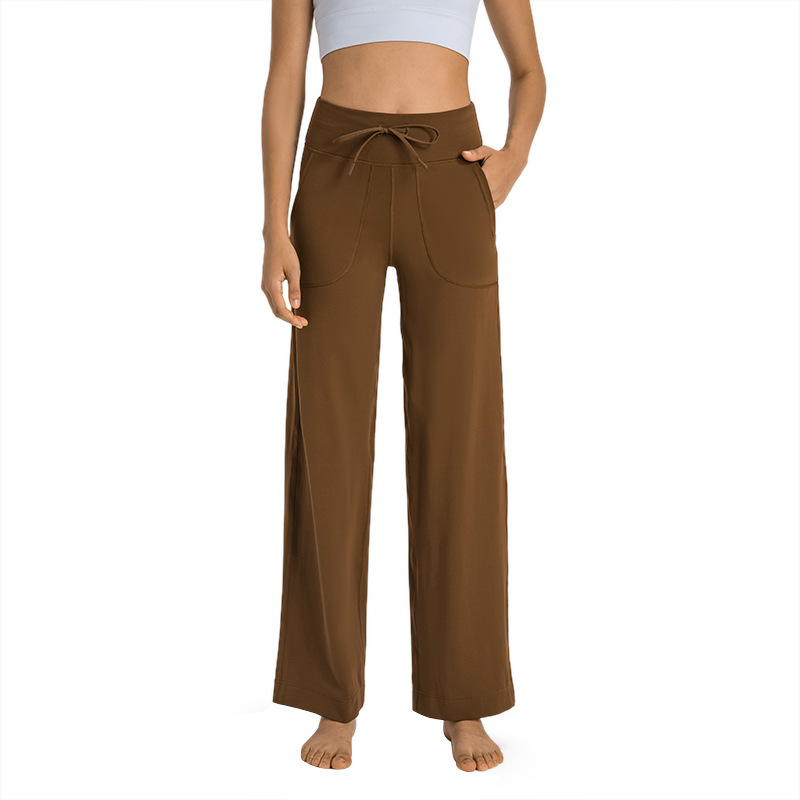 Lu-6 Yoga Throwback Still Women Sports Pants Wide Leg Pants Cloud Sense High St…