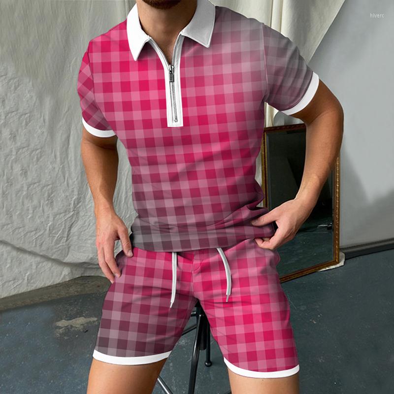 Men's Tracksuits Summer Men's Plaid Print Zipper Polo Shirt Short Sleeve T Shorts 2-piece Set Causal Streetwear Men Casual Tracksuit, Zc-303
Men's Tracksuits Summer Men's Plaid Print Zipper Polo Shirt Short Sleeve T Shorts 2-piece Set Causal Streetwear Men Casual Tracksuit, Zc-303
