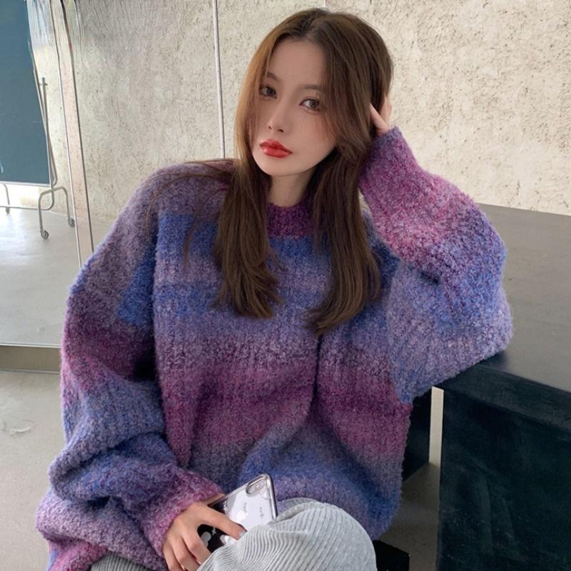 Women's Sweaters Women's Loose Autumn And Winter Thickening Warm Long-sleeved Mid-length Pullover Purple Gradient Knitted Sweater, Gray
Women's Sweaters Women's Loose Autumn And Winter Thickening Warm Long-sleeved Mid-length Pullover Purple Gradient Knitted Sweater, Gray