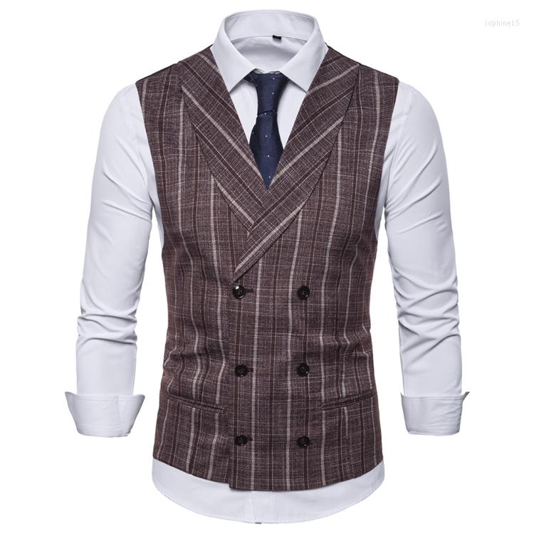 Men's Vests Striped Man's Lapel Neck Steampunk Multi-button Bussiness Waistcoat Slim Fit Groomsmen Costumes Wedding Suit, Navy blue
Men's Vests Striped Man's Lapel Neck Steampunk Multi-button Bussiness Waistcoat Slim Fit Groomsmen Costumes Wedding Suit, Navy blue