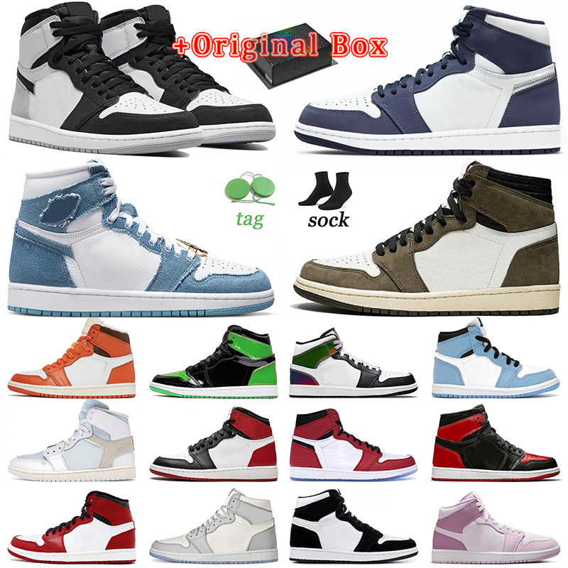 J1 OG High 1S Basketball Shoes Jumpman1 With Box Original US13 EUR36-47 Chicago Hyper Royal Patent Midnight Navy Dark Mocha Wolf Grey Outdoor Sport Sneakers Trainers