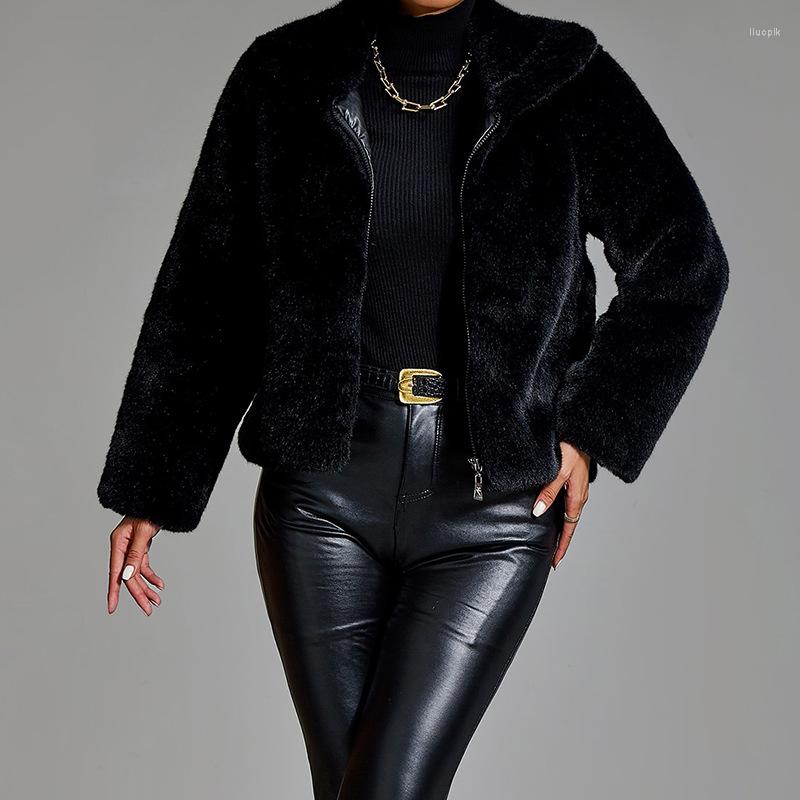 Women's Fur Wepbel Outerwear Collar Overcoats Women Imitation Faux Coats Long Overcoat Black Autumn Outwear Jackets
Women's Fur Wepbel Outerwear Collar Overcoats Women Imitation Faux Coats Long Overcoat Black Autumn Outwear Jackets