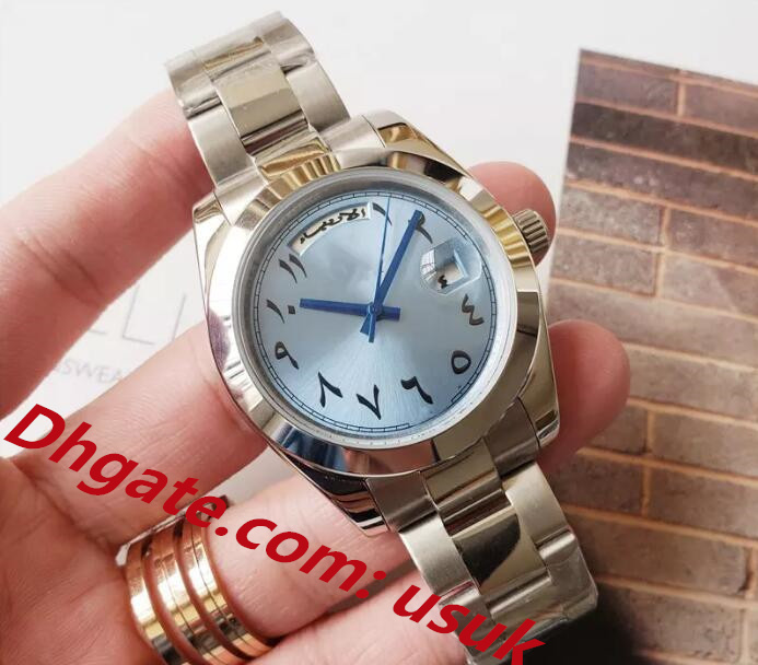 Mens Watch Factory Platinum 41mm DayDate Ice Blue Arabic Rare Dial Automatic Fashion Roman Numerals Wristwatch Folding Mechanical Watches original box, Make waterproof
Mens Watch Factory Platinum 41mm DayDate Ice Blue Arabic Rare Dial Automatic Fashion Roman Numerals Wristwatch Folding Mechanical Watches original box, Make waterproof