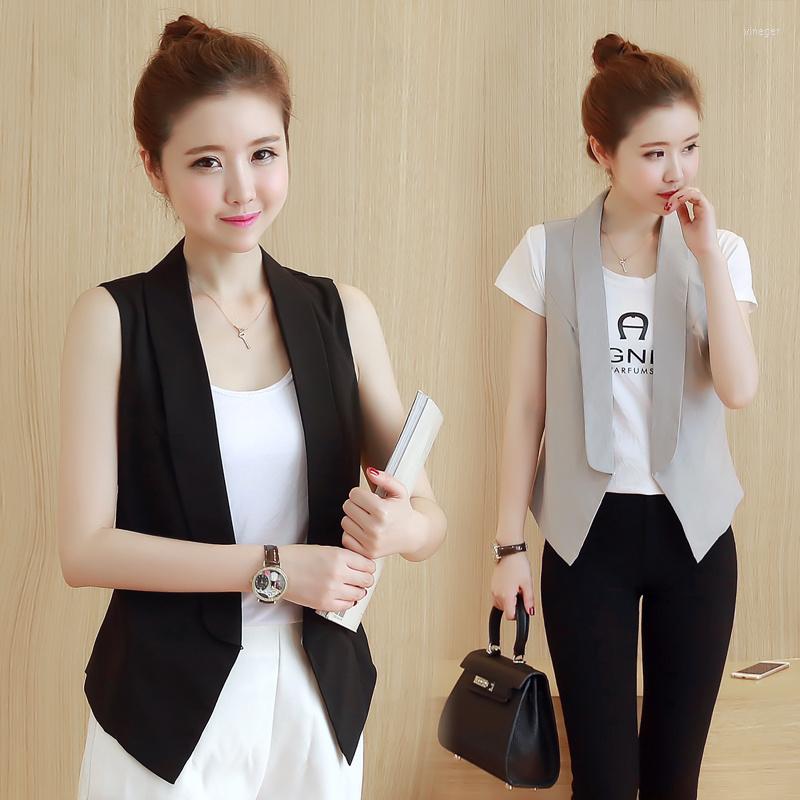 Women's Vests #0716 Summer Vest Black Grey Short Sleeveless Blazer Women Cardigan Kimono Coat Female Slim Casual Waitcoat Thin
Women's Vests #0716 Summer Vest Black Grey Short Sleeveless Blazer Women Cardigan Kimono Coat Female Slim Casual Waitcoat Thin