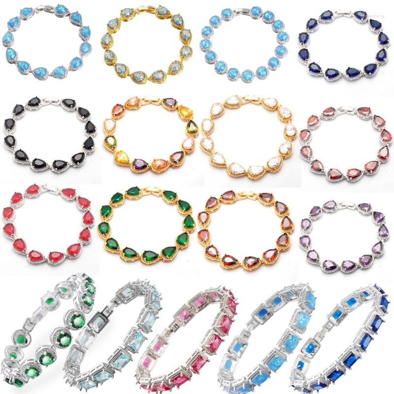 Link Bracelets 10PCS Luxury Cubic Zirconia Gold/Silver Color Chain For Women Water Drop Round Square CZ Fashion Jewelry Wholesale
Link Bracelets 10PCS Luxury Cubic Zirconia Gold/Silver Color Chain For Women Water Drop Round Square CZ Fashion Jewelry Wholesale