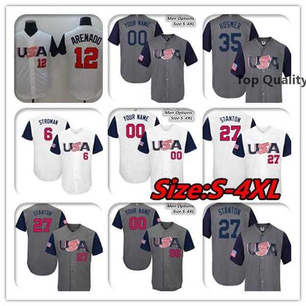 2017 World Baseball Team USA WBC Classic Jersey Custom Men Marcus Stroman Nolan Arenado Giancarlo Stanton Eric Hosmer 7 Christian Yelich, Grey
2017 World Baseball Team USA WBC Classic Jersey Custom Men Marcus Stroman Nolan Arenado Giancarlo Stanton Eric Hosmer 7 Christian Yelich, Grey