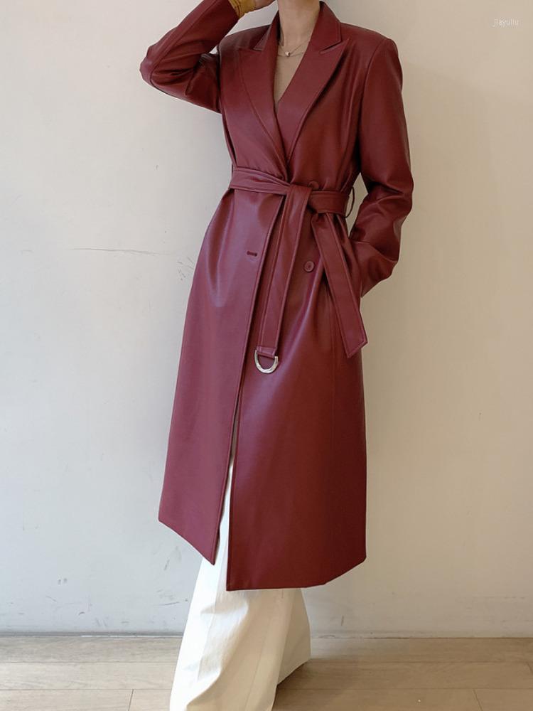 Women's Leather Korean Version Long Faux Coat Notched Double Breasted Belt Female Fashion Clothing 2022 Autumn Winter H303, Black
Women's Leather Korean Version Long Faux Coat Notched Double Breasted Belt Female Fashion Clothing 2022 Autumn Winter H303, Black