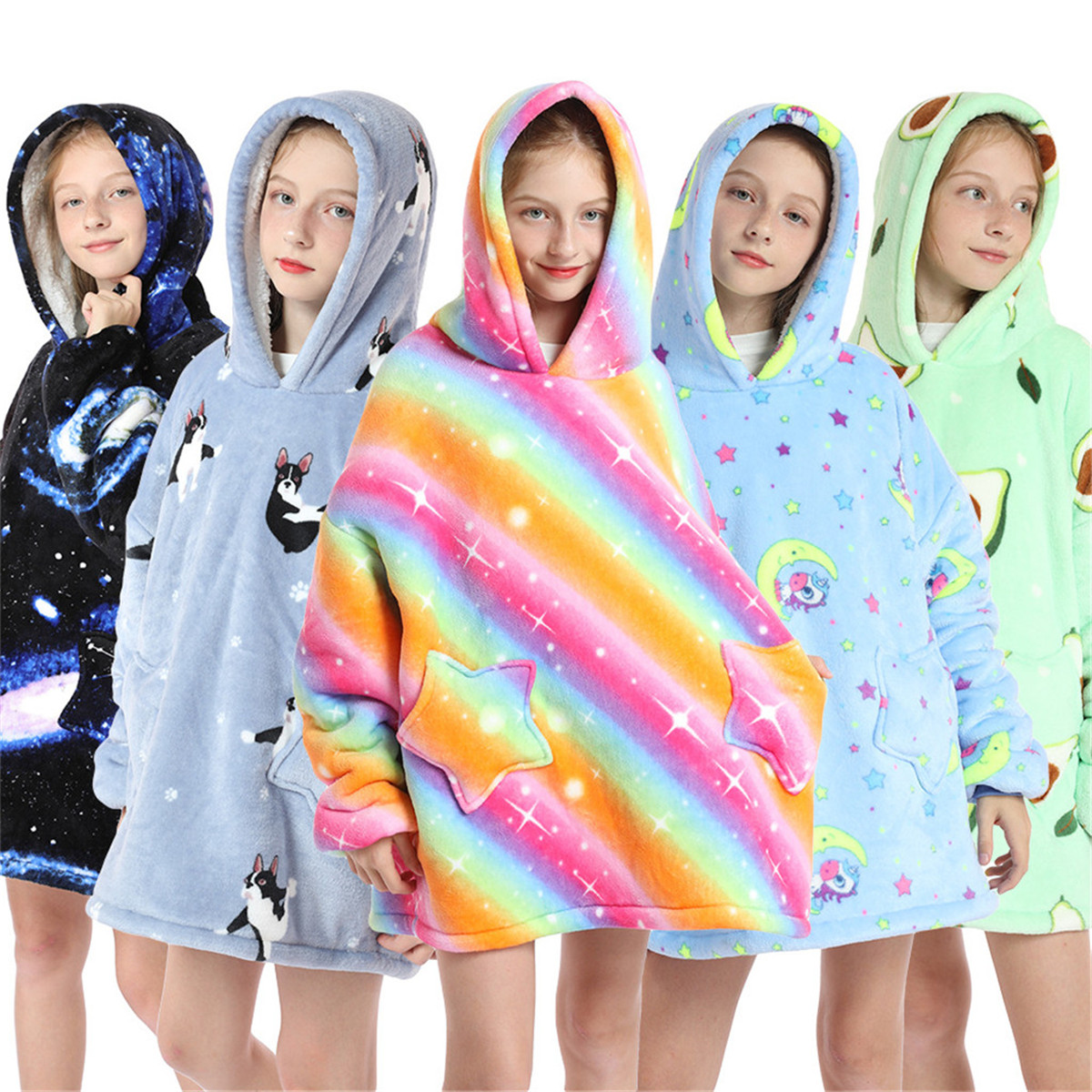 Hoodie Blanket Oversized Fleece Sweatshirt Pyjamas Home Clothing Hooded Giant Sweatshirt Throw for Girls Boys Kids
Hoodie Blanket Oversized Fleece Sweatshirt Pyjamas Home Clothing Hooded Giant Sweatshirt Throw for Girls Boys Kids