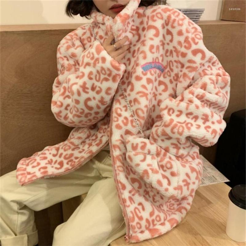 Women's Fur 2022 Woolen Warm Winter Women's Jacket Oversize Fuzzy Cute Jackets Milk Cow Leopard Print Turn-down Collar Female Coat, Pink
Women's Fur 2022 Woolen Warm Winter Women's Jacket Oversize Fuzzy Cute Jackets Milk Cow Leopard Print Turn-down Collar Female Coat, Pink