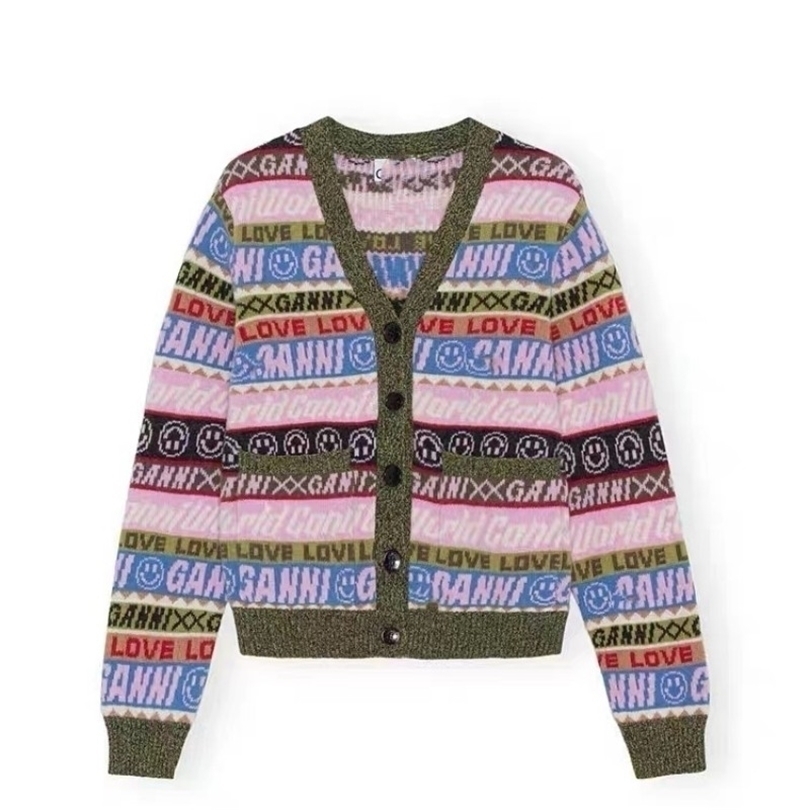 Women' Sweaters Womens Autumnwinter 22 Danish Minority Ganni Knitting Design Color Yarn Wool Age Reducing Cardigan 221102, Picture color
Women' Sweaters Womens Autumnwinter 22 Danish Minority Ganni Knitting Design Color Yarn Wool Age Reducing Cardigan 221102, Picture color