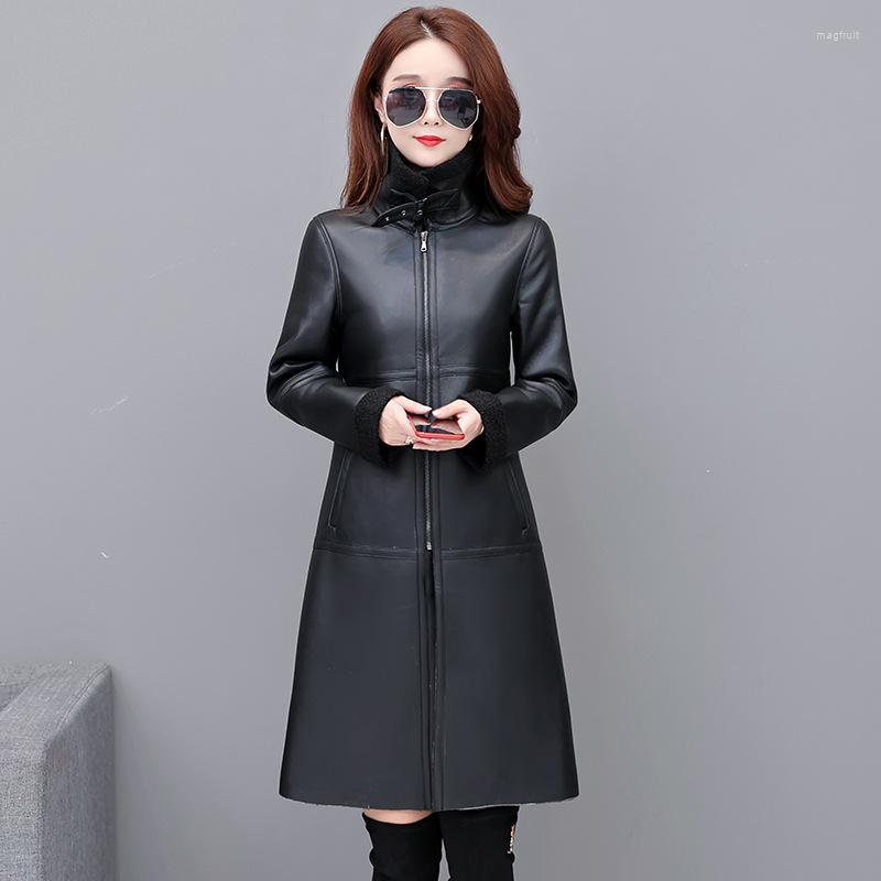 Women's Leather Chic Sheep Skin Fur Coat Woman Jacket Midi Fleece Thick Raincoat 2022 Autumn Winter Eco-Leather Outerwear, Black
Women's Leather Chic Sheep Skin Fur Coat Woman Jacket Midi Fleece Thick Raincoat 2022 Autumn Winter Eco-Leather Outerwear, Black