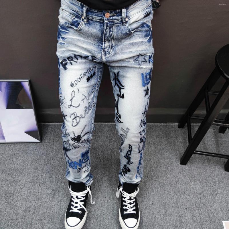 Men's Jeans Embroidery Jean Homme Full Slim Elastic Beggar Pant Men Blue Moda Hombre 2023 Fashion Brand Straight Erkek Kot Pantolon, Picture
Men's Jeans Embroidery Jean Homme Full Slim Elastic Beggar Pant Men Blue Moda Hombre 2023 Fashion Brand Straight Erkek Kot Pantolon, Picture