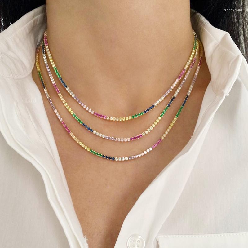 Choker 38 7CM Real Zircon Rainbow CZ Tennis Chain Chocker Necklace With 18K Gold Plated Fashion Women Collar Jewellery Bijoux Femme
Choker 38 7CM Real Zircon Rainbow CZ Tennis Chain Chocker Necklace With 18K Gold Plated Fashion Women Collar Jewellery Bijoux Femme