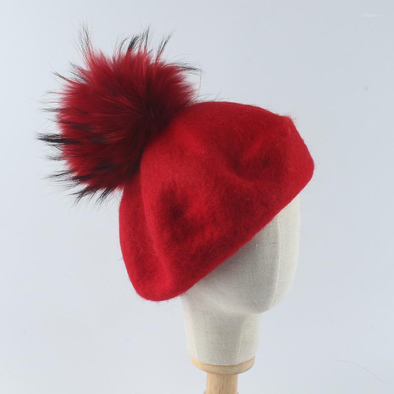 Berets Baby Girl Beret Winter Hat With Pompom Wool Beanie Warm Real Raccoon Fur Autumn Skiing Outdoor Accessory For Toddlers, White
Berets Baby Girl Beret Winter Hat With Pompom Wool Beanie Warm Real Raccoon Fur Autumn Skiing Outdoor Accessory For Toddlers, White