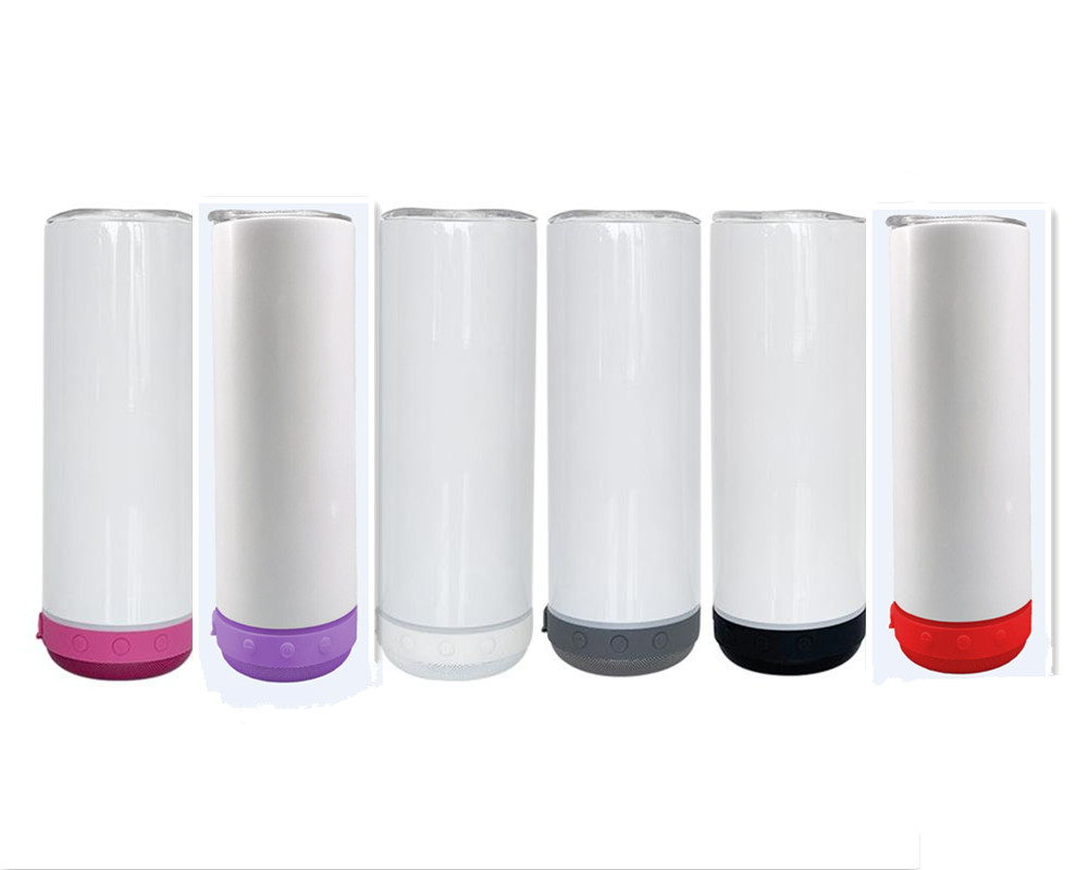 US Local Warehouse 20oz Speaker Tumblers Straight Sublimation Skinny tumbler with wireless Bluetooth Speakers stainless steel music cup 12pcs/case, Multi-color
US Local Warehouse 20oz Speaker Tumblers Straight Sublimation Skinny tumbler with wireless Bluetooth Speakers stainless steel music cup 12pcs/case, Multi-color
