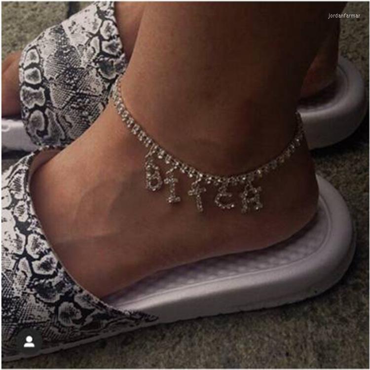 Anklets Hip Hop Women BITCH Crystal Bracelet Tennis Letter DIY Jewelry Silver Color Gold Foot Beach Leg Chain Barefoot Ankle
Anklets Hip Hop Women BITCH Crystal Bracelet Tennis Letter DIY Jewelry Silver Color Gold Foot Beach Leg Chain Barefoot Ankle