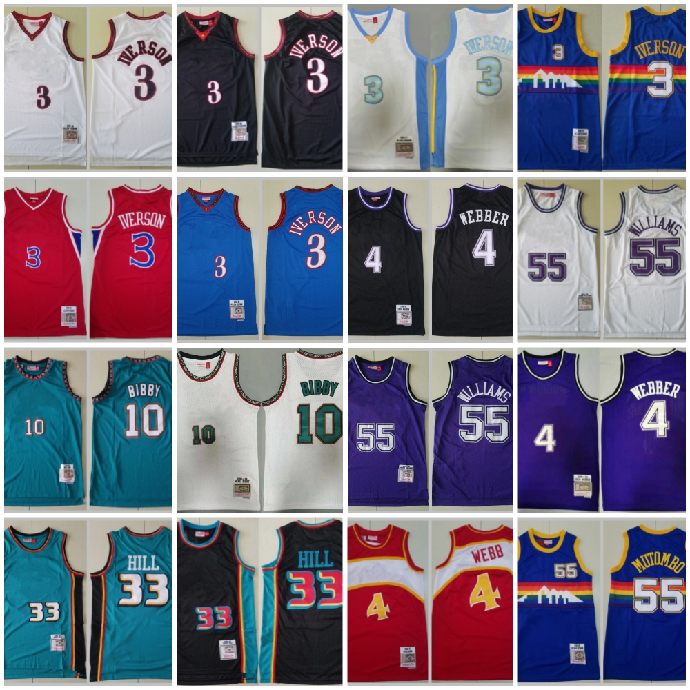 Mitchell and Ness 3 Allen Iverson Jerseys Men Basketball 55 Jason Williams 10 Mike Bibby 4 Chris Webber 33 Grant Hill 55 Dikembe Mutombo Vintage Retro Shirt Uniform, Photo r
Mitchell and Ness 3 Allen Iverson Jerseys Men Basketball 55 Jason Williams 10 Mike Bibby 4 Chris Webber 33 Grant Hill 55 Dikembe Mutombo Vintage Retro Shirt Uniform, Photo r