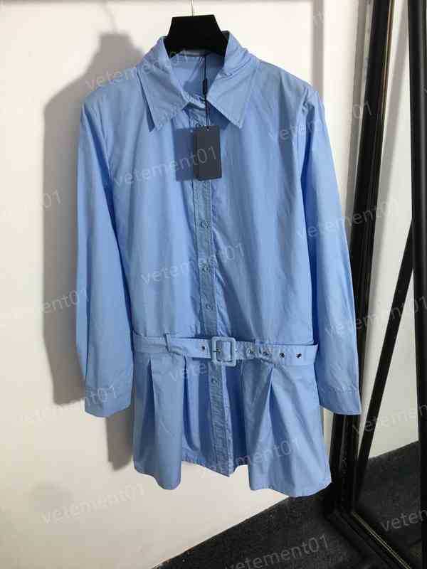 Designer Womens Dresses Blue Pleated Hem Tie Waist Cotton Long Sleeve Shirt Dress Luxury Casual Dresses For Women Clothing
Designer Womens Dresses Blue Pleated Hem Tie Waist Cotton Long Sleeve Shirt Dress Luxury Casual Dresses For Women Clothing