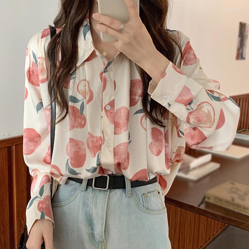 Women's Blouses Women Retro Shirts College Female Peach-printed Breathable Single-breasted Spring Button Straight Long-sleeve Vintage
Women's Blouses Women Retro Shirts College Female Peach-printed Breathable Single-breasted Spring Button Straight Long-sleeve Vintage