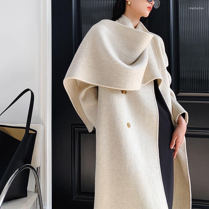 Women' Down 2022 Autumn Winter Wool Long Coat For Women Shawl Scarf Collar Double-breasted Jacket Korean Women' Solid Woolen Belt, Beige
Women' Down 2022 Autumn Winter Wool Long Coat For Women Shawl Scarf Collar Double-breasted Jacket Korean Women' Solid Woolen Belt, Beige