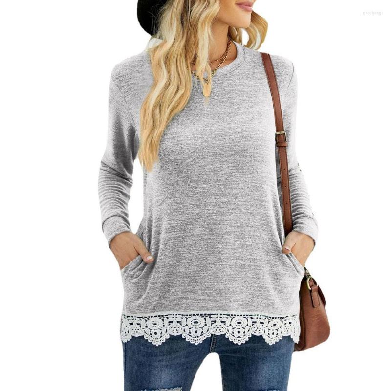 Women' T Shirts Autumn Long Sleeve T-shirts Women O Neck Loose Casual Pullover Pocket T-Shirt Lace Patchwork Tees Tops, Black
Women' T Shirts Autumn Long Sleeve T-shirts Women O Neck Loose Casual Pullover Pocket T-Shirt Lace Patchwork Tees Tops, Black