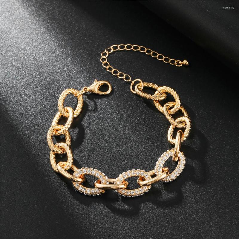 Bangle Punk Gold Shiny Crystals Charm Bracelets Bangles Fashion Jewelry Curb Cuban Chain For Women Gifts
Bangle Punk Gold Shiny Crystals Charm Bracelets Bangles Fashion Jewelry Curb Cuban Chain For Women Gifts