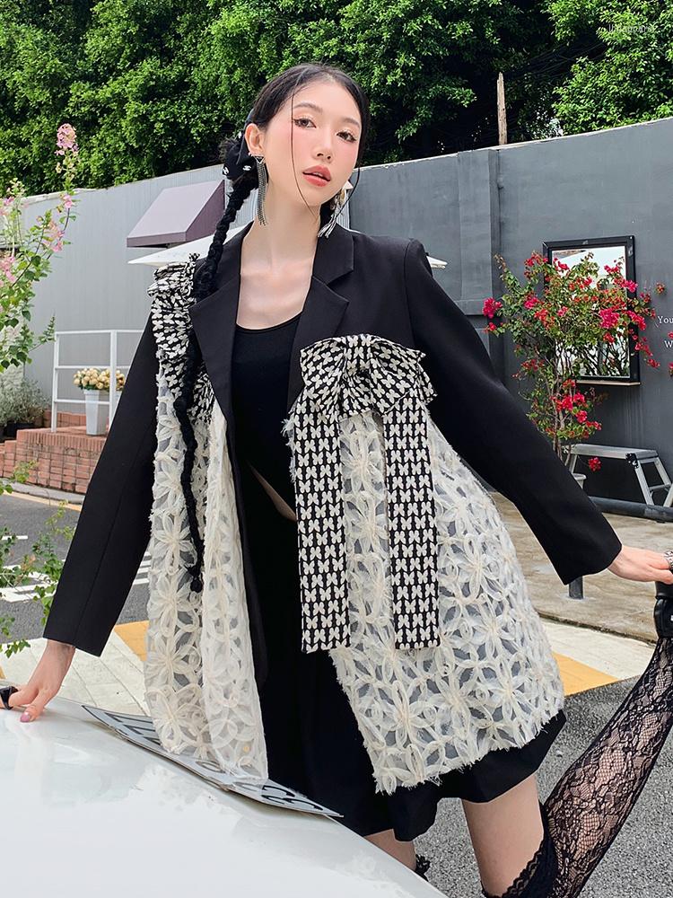 Women' Suits Asymmetrical Blazer Women Notched Long Sleeve Patchwork Bow Floral Hollow Out Casual Coats Female 2022 Autumn H616, Black
Women' Suits Asymmetrical Blazer Women Notched Long Sleeve Patchwork Bow Floral Hollow Out Casual Coats Female 2022 Autumn H616, Black
