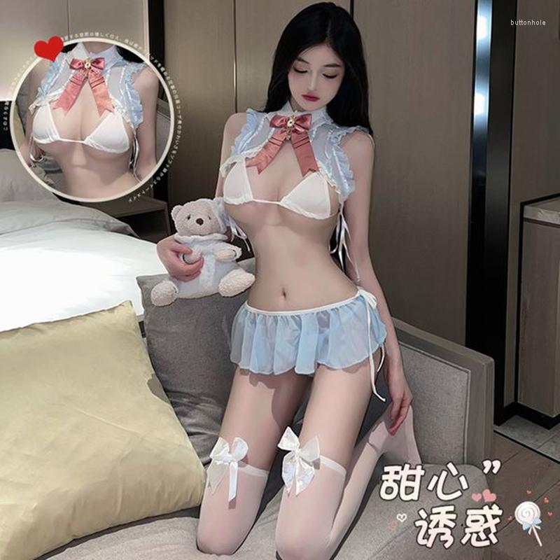 Bras Sets Sexy Bow-knot Lovely Girl Good Quality Kawaii Cosplay Costumes Set Sweet Bra Panties Miniskirt Cute Ears, Blue
Bras Sets Sexy Bow-knot Lovely Girl Good Quality Kawaii Cosplay Costumes Set Sweet Bra Panties Miniskirt Cute Ears, Blue