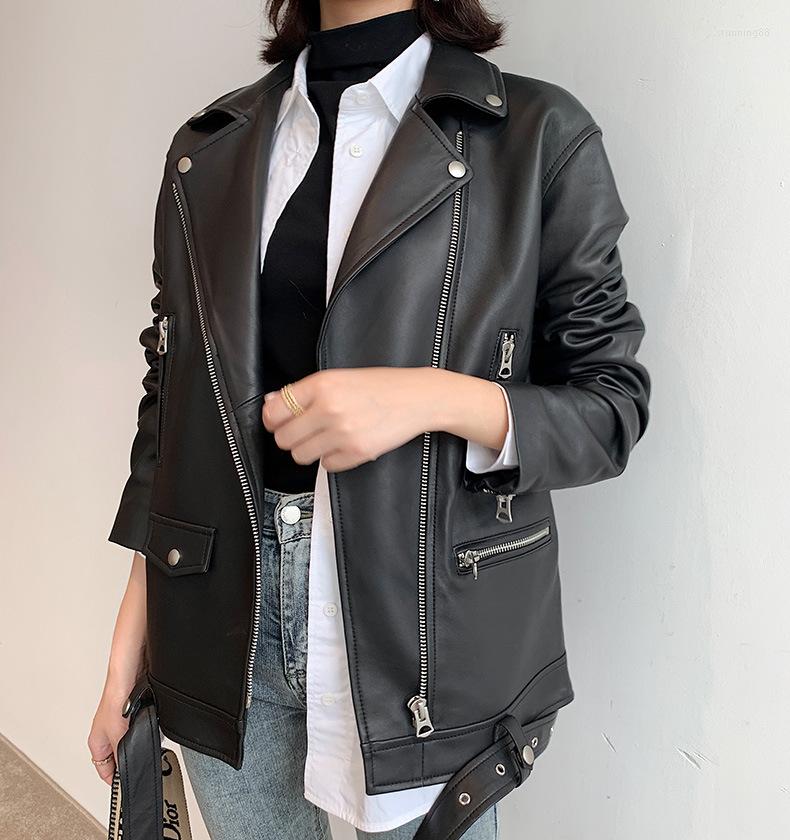 Women's Leather 2022 Women Autumn Winter Natural Jacket Boyfriend Korean Style Female Basic Biker Real Coat, Black
Women's Leather 2022 Women Autumn Winter Natural Jacket Boyfriend Korean Style Female Basic Biker Real Coat, Black
