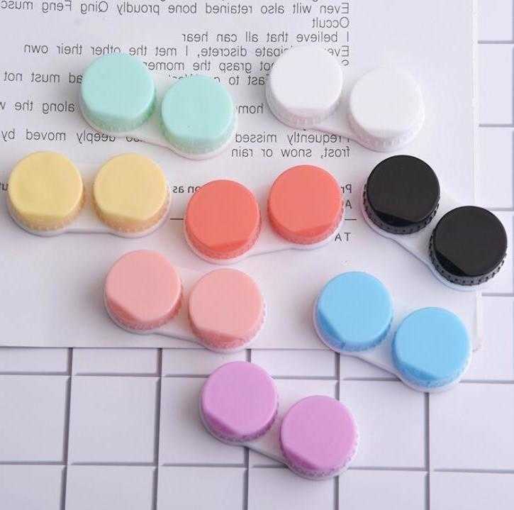 Plastic Contact Lens Case Colorful Travel Storage Container Contact Lens Box Cases Dual Box L R Marked Contact Lens Cases Estuche Para Lentes De Conta
