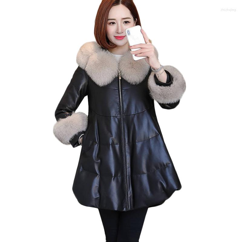 Women's Leather Winter Jacket Women Imitation Sheep Coat Plus Size Hooded Fur Collar Parka Overcoat PU Jackets, Black
Women's Leather Winter Jacket Women Imitation Sheep Coat Plus Size Hooded Fur Collar Parka Overcoat PU Jackets, Black
