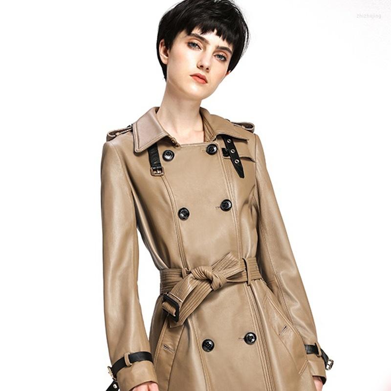 Women's Leather 2022 Women Genuine Jacket Girl Female Real Sheepskin Long Coat Trench Overcoats, Beige
Women's Leather 2022 Women Genuine Jacket Girl Female Real Sheepskin Long Coat Trench Overcoats, Beige