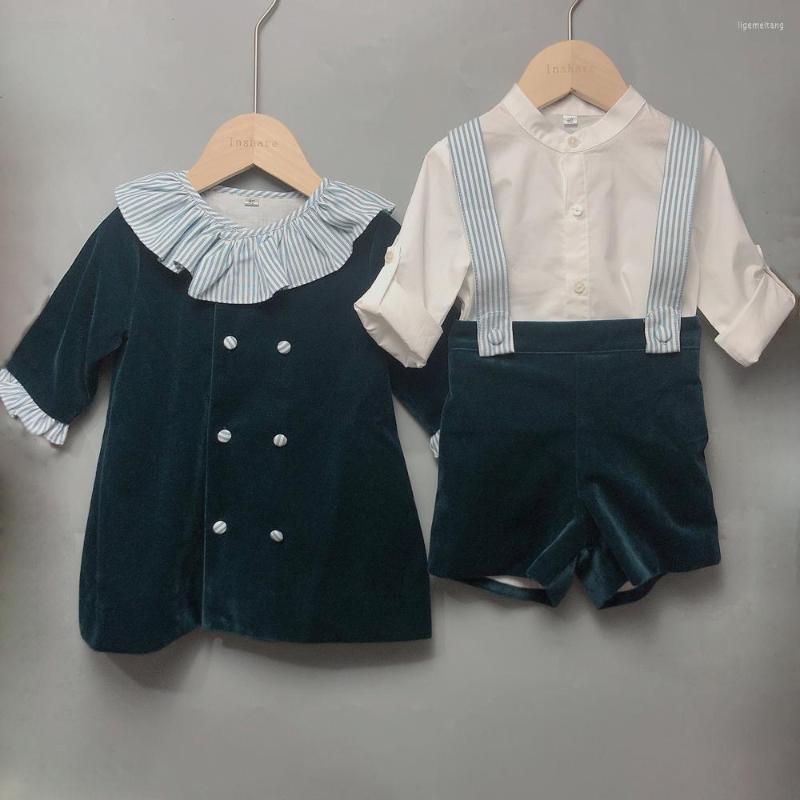Clothing Sets Children's Boutique Toddler Boys Green Velvet Strap Shorts Suits Cotton Long Sleeve Shirts Siblings Baptism Eid Dresses, Girl dress
Clothing Sets Children's Boutique Toddler Boys Green Velvet Strap Shorts Suits Cotton Long Sleeve Shirts Siblings Baptism Eid Dresses, Girl dress