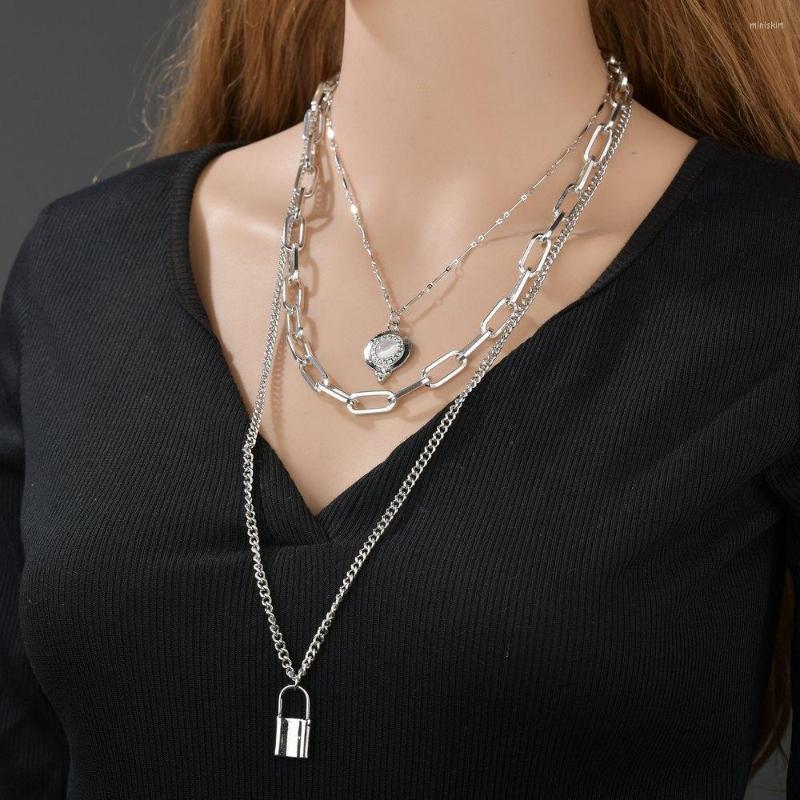 Pendant Necklaces Multi-layer Necklace Alloy PadLock Fashion Gold Silver Color Link Chain Lock Women Jewelry For Gifts
Pendant Necklaces Multi-layer Necklace Alloy PadLock Fashion Gold Silver Color Link Chain Lock Women Jewelry For Gifts