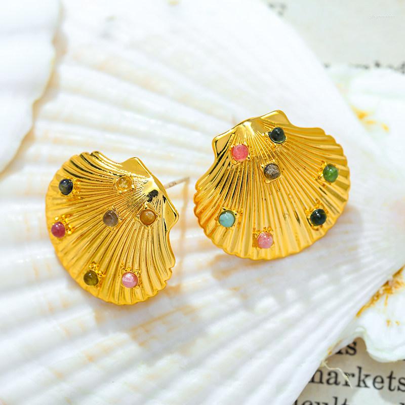 Stud Earrings Fashion Summer Beach Sea Wind Shell For Women 925 Silver Needle Color Stone Ear Studs Party Jewelry Accessories
Stud Earrings Fashion Summer Beach Sea Wind Shell For Women 925 Silver Needle Color Stone Ear Studs Party Jewelry Accessories