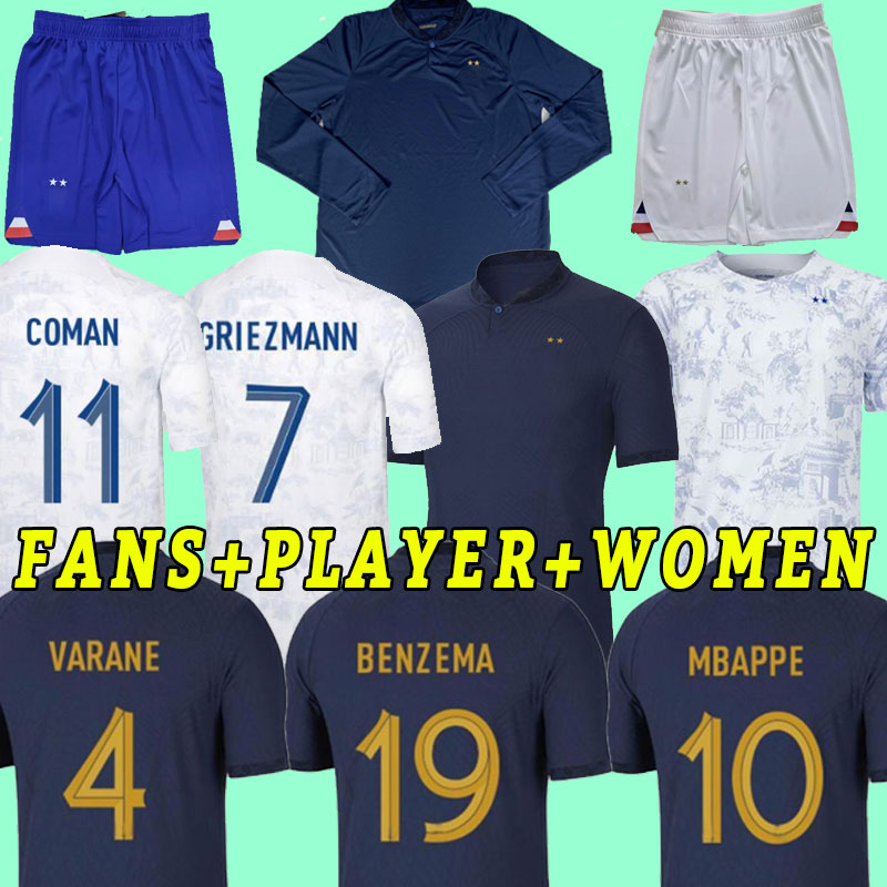 2022 BENZEMA MBAPPE GRIEZMANN soccer jersey French KANTE POGBA KOUNDE GIROUD GUENDOUZI Kimpembe 22 23 PAVARO maillot de football shirt women fans