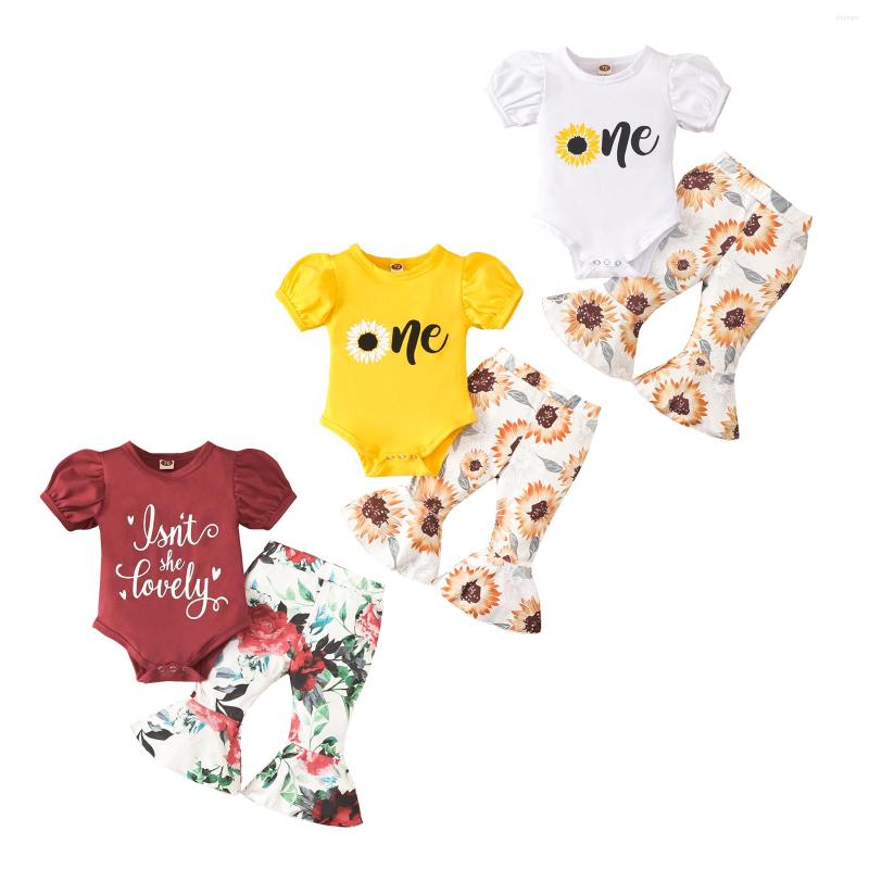 Clothing Sets FOCUSNORM 0-24M Infant Baby Girl Clothes Puff Sleeve Sunflower Letter Print Romper Flare Pants Set
Clothing Sets FOCUSNORM 0-24M Infant Baby Girl Clothes Puff Sleeve Sunflower Letter Print Romper Flare Pants Set