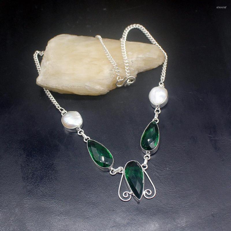 Chains Gemstonefactory Jewelry Big Promotion 925 Silver Green Topaz Unique White Pearl Fantasy Women Chain Necklace 44cm 202201432
Chains Gemstonefactory Jewelry Big Promotion 925 Silver Green Topaz Unique White Pearl Fantasy Women Chain Necklace 44cm 202201432
