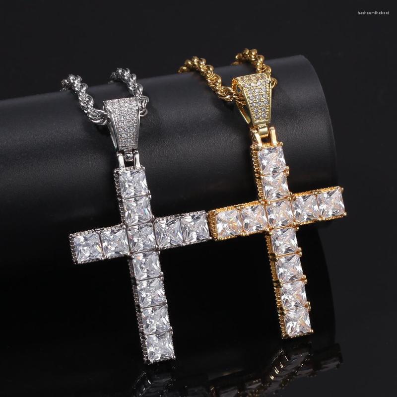 Pendant Necklaces Hip Hop Men Women Zircon Cross Copper Material Iced Out CZ Pendants Necklace Chain Fashion
Pendant Necklaces Hip Hop Men Women Zircon Cross Copper Material Iced Out CZ Pendants Necklace Chain Fashion