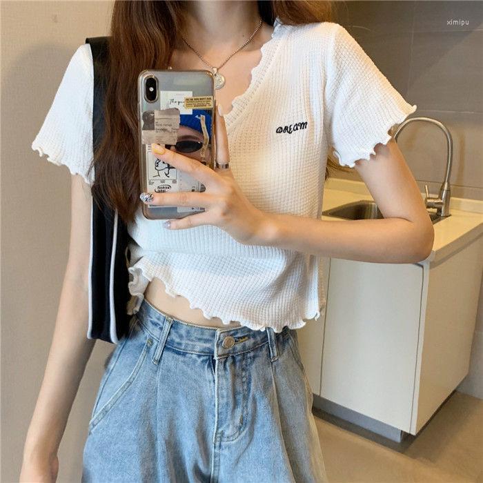 Women' T Shirts Woman Tshirts White Female 2022 Summer V-neck Knitted Short-Sleeved Shirt Crop Top Mujer Camisetas, Black
Women' T Shirts Woman Tshirts White Female 2022 Summer V-neck Knitted Short-Sleeved Shirt Crop Top Mujer Camisetas, Black