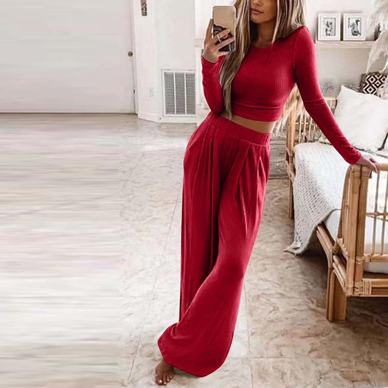 Women' Two Piece Pants Women' Knitted Long Sets Casual Home Wear Autumn Slim Tops Wide Leg Two-Piece Ladies Clothes Fashion Commuter, Black
Women' Two Piece Pants Women' Knitted Long Sets Casual Home Wear Autumn Slim Tops Wide Leg Two-Piece Ladies Clothes Fashion Commuter, Black