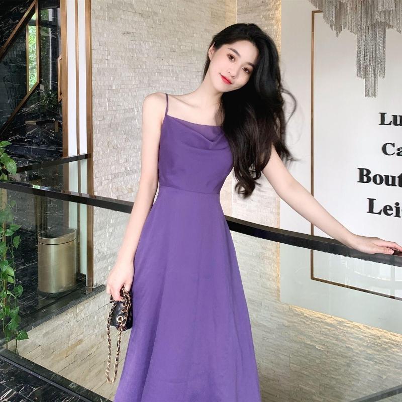 Casual Dresses Women 2022 Summer Elegance Suspender Dress Purple Fashionable Women's Skirt Vestido De Mujer Femme Robe
Casual Dresses Women 2022 Summer Elegance Suspender Dress Purple Fashionable Women's Skirt Vestido De Mujer Femme Robe