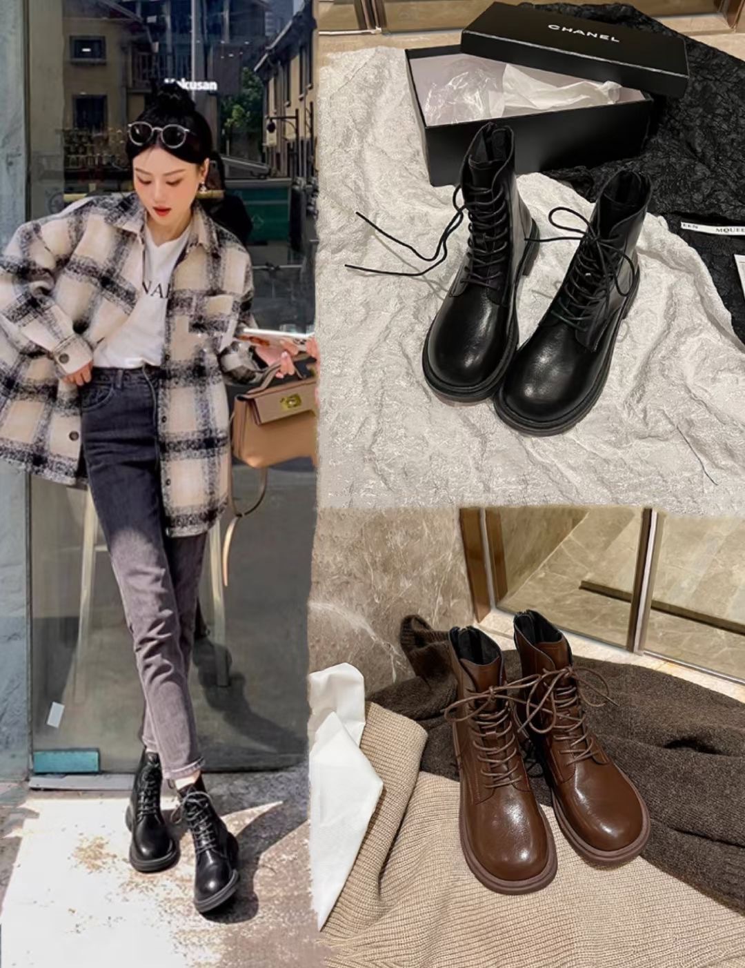 Full Leather Women Fashion Martin Boots autumn winter new simple flat bottom short Designer Ankle Boot Shoes round head lace up Korean, Black
Full Leather Women Fashion Martin Boots autumn winter new simple flat bottom short Designer Ankle Boot Shoes round head lace up Korean, Black