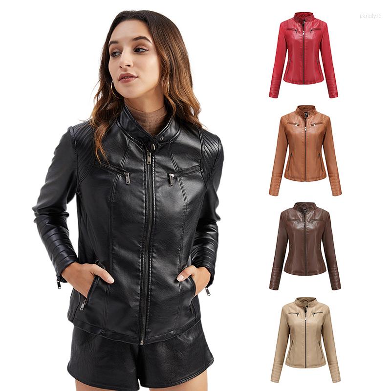 Women' Leather Women Faux PU Jacket Autumn Winter Long Sleeve Plus Size Fashion Ladies Solid Zipper Biker Coat Female Casual Outerwear, Red
Women' Leather Women Faux PU Jacket Autumn Winter Long Sleeve Plus Size Fashion Ladies Solid Zipper Biker Coat Female Casual Outerwear, Red