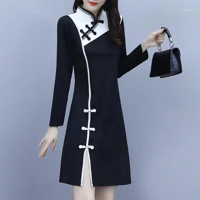 Ethnic Clothing 1pcs/lot Slim Qipao Women Long Sleeve Chinese Dress Hanfu Cheongsam Vintage Robe Traditional
Ethnic Clothing 1pcs/lot Slim Qipao Women Long Sleeve Chinese Dress Hanfu Cheongsam Vintage Robe Traditional