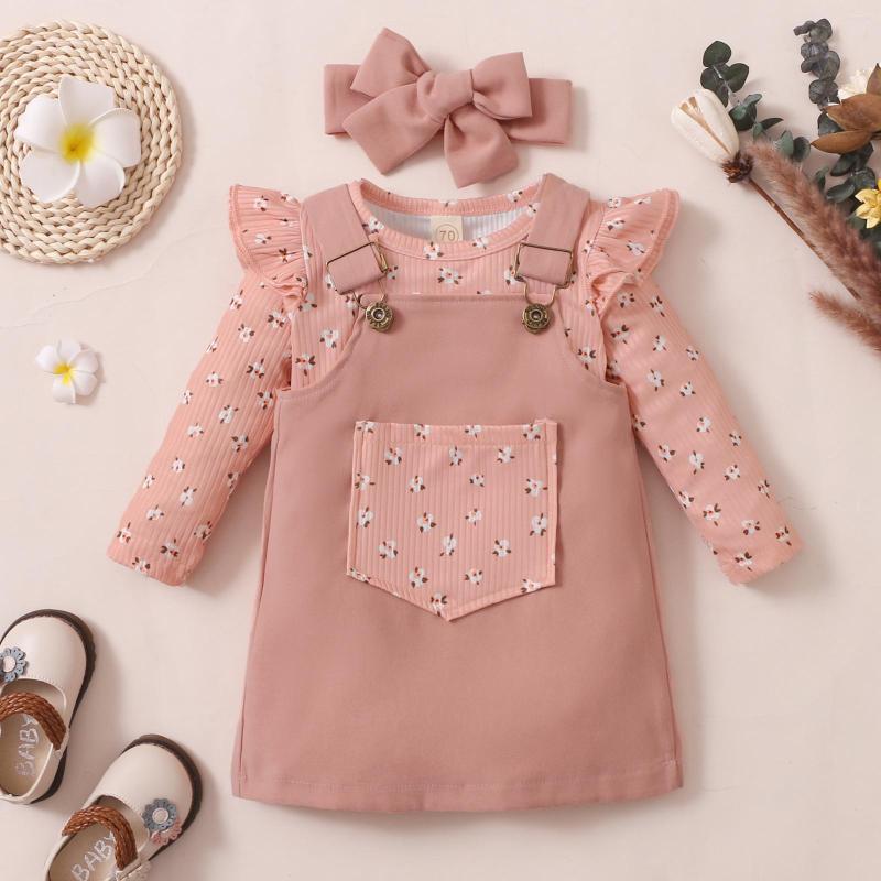 Clothing Sets 3pcs Children Baby Girl Casual Sleeve Knitted Jumpsuits Pocket Suspender Dress Headwear Clothes Infant Cotton Outfits, Pink
Clothing Sets 3pcs Children Baby Girl Casual Sleeve Knitted Jumpsuits Pocket Suspender Dress Headwear Clothes Infant Cotton Outfits, Pink