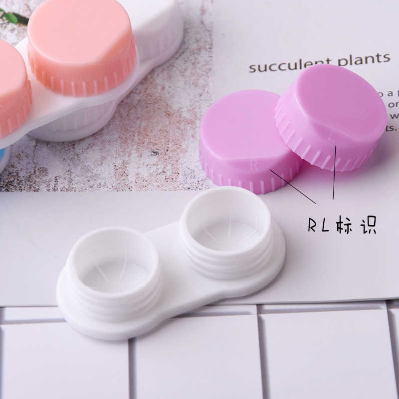 Plastic Contact Lens Case Colorful Travel Storage Container Contact Lens Box Cases Dual Box L R Marked Contact Lens Cases Estuche Para Lentes De Conta